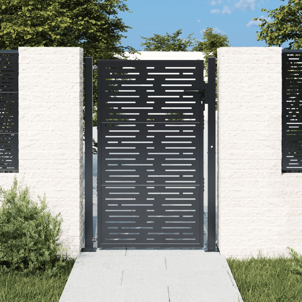 vidaXL Gartentor Anthrazit 100x125 cm Stahl Quadratisches Design