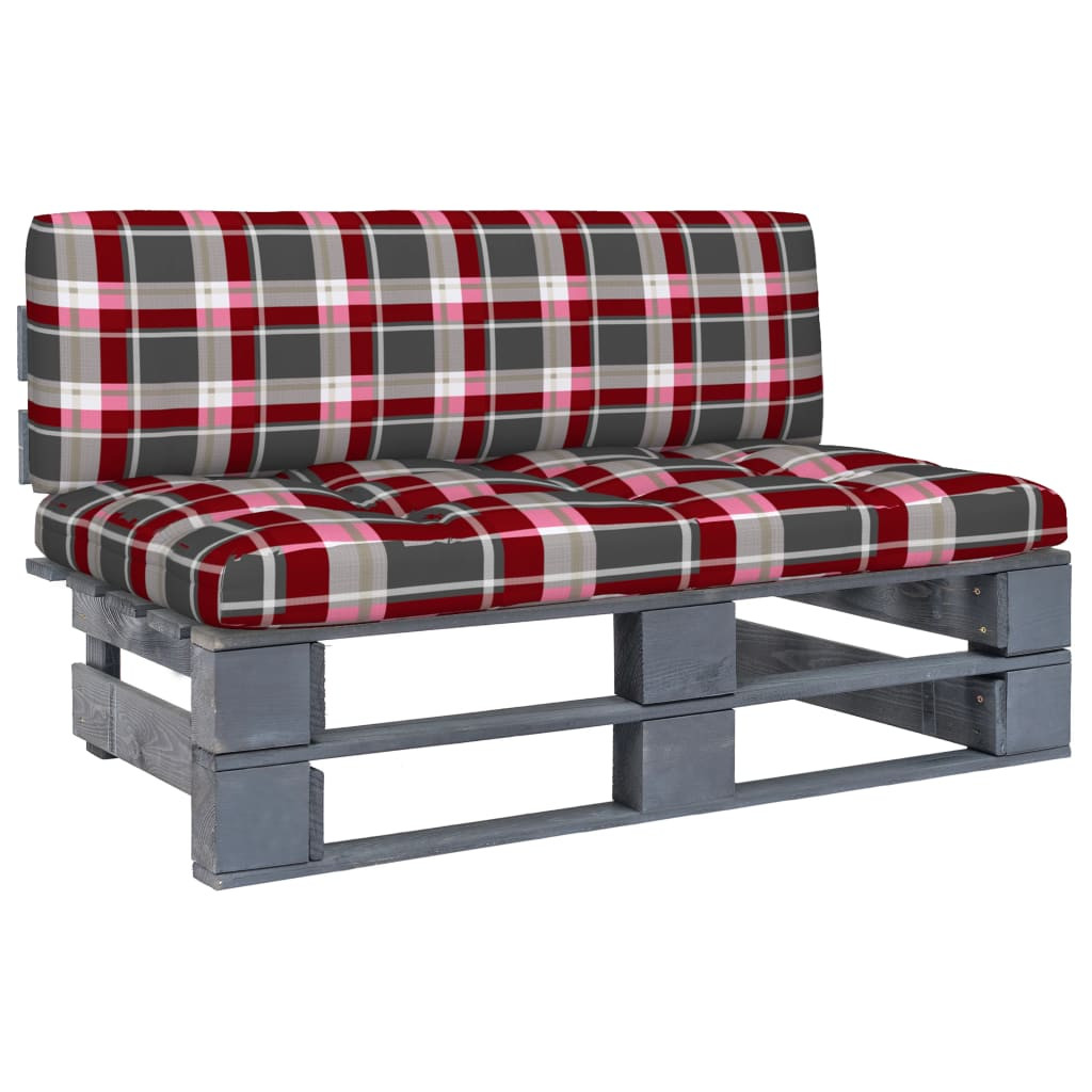 vidaXL Outdoor-Mittelsofa Paletten Imprägniertes Kiefernholz Grau
