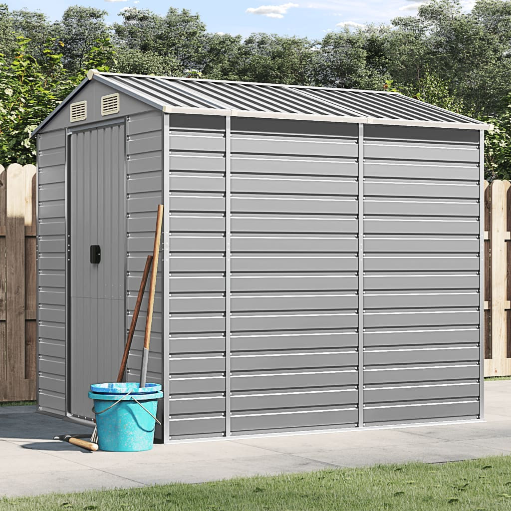 vidaXL Gartenhaus Hellgrau 191 x 215 x 198 cm Verzinkter Stahl