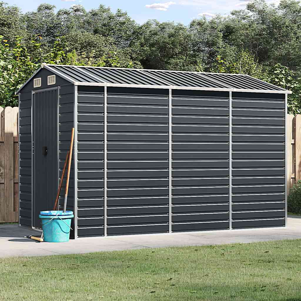 vidaXL Gerätehaus Anthrazit 191x300x198 cm Verzinkter Stahl