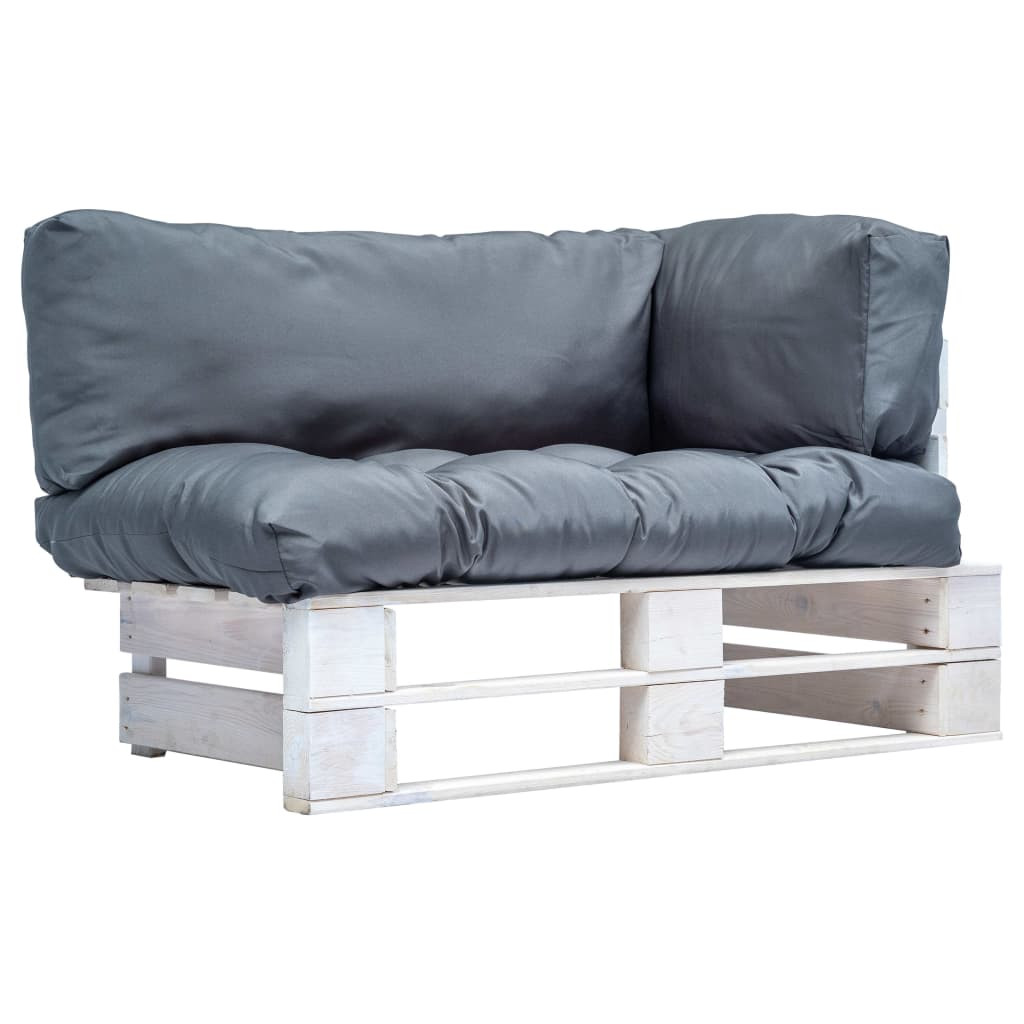 vidaXL Garten-Palettensofa mit Grauen Kissen Kiefernholz