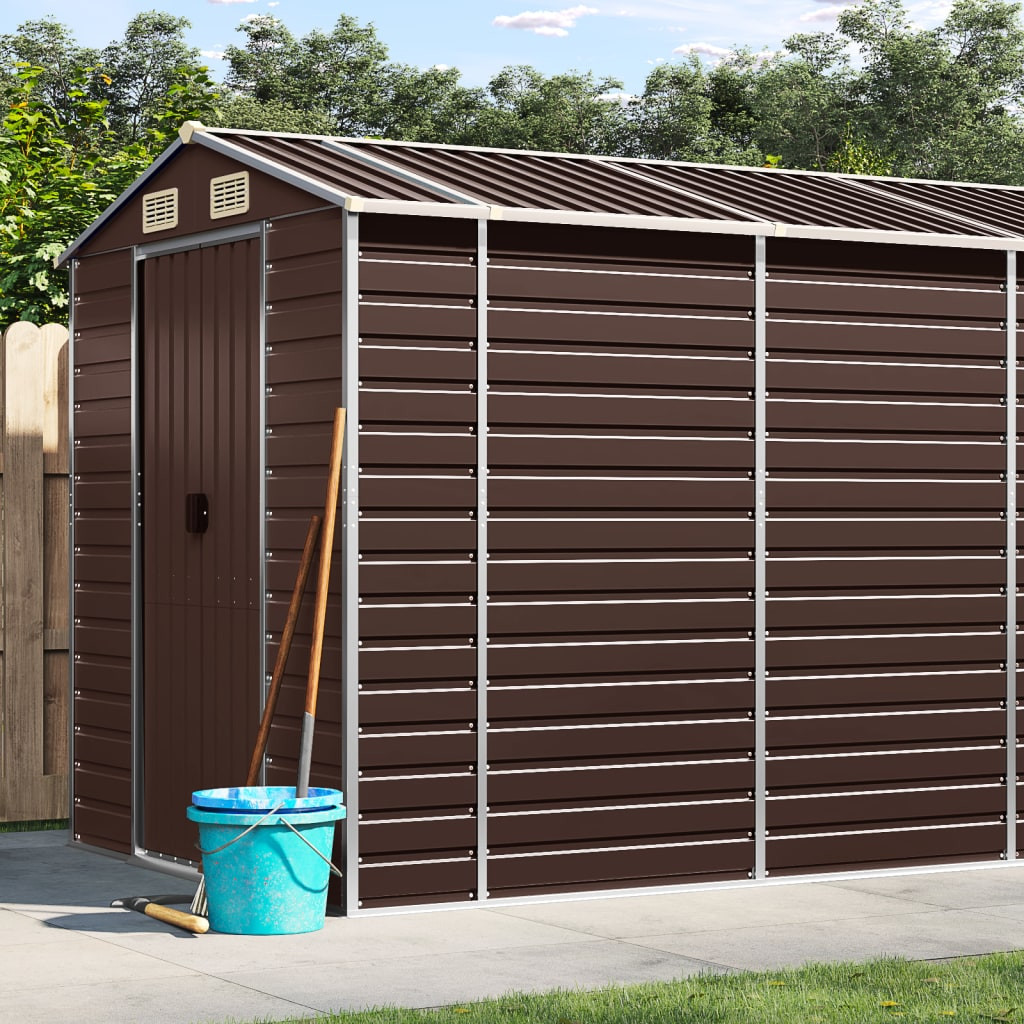 vidaXL Gartenhaus Braun 191x555x198 cm Verzinkter Stahl