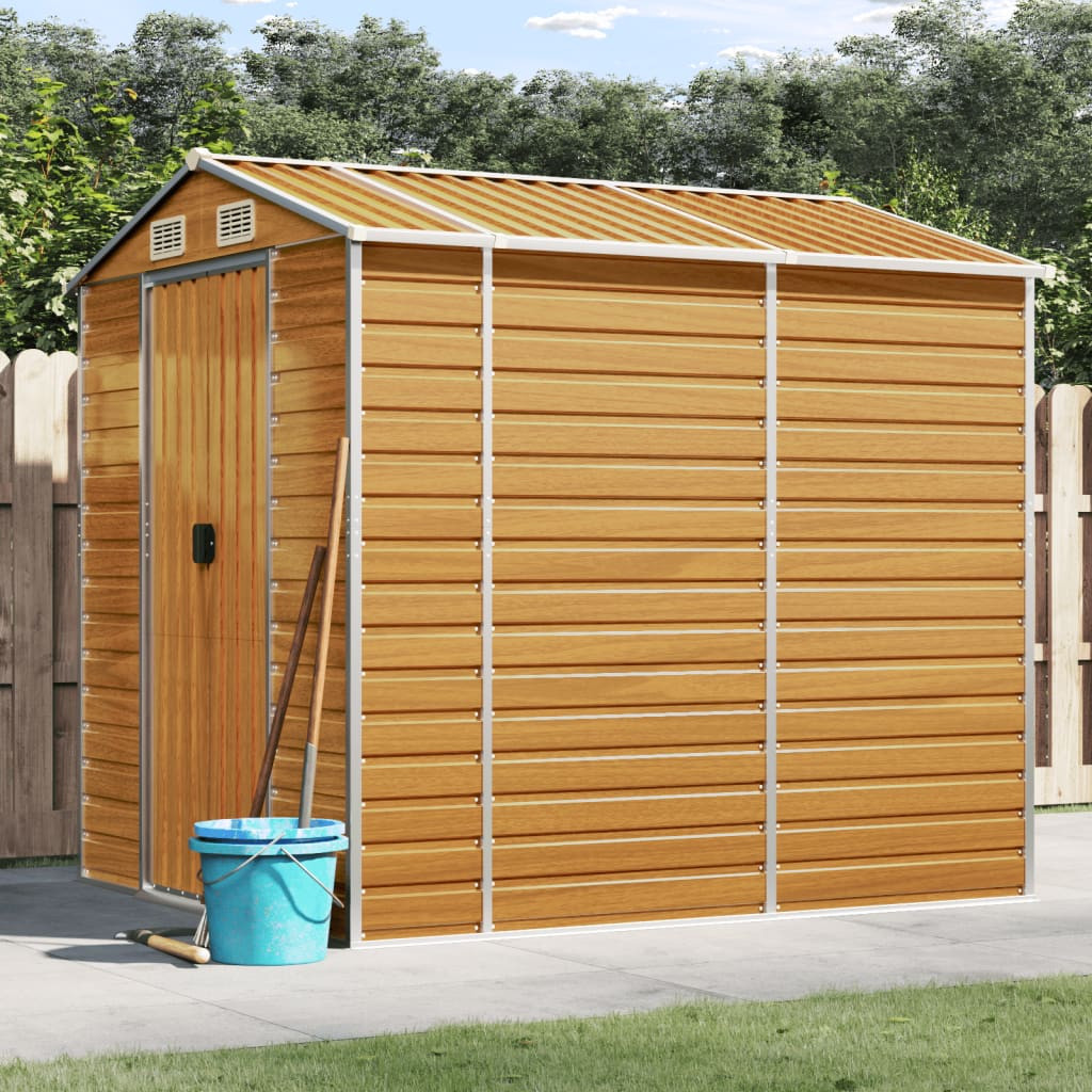 vidaXL Gartenhaus Hellbraun 191 x 215 x 198 cm Verzinkter Stahl