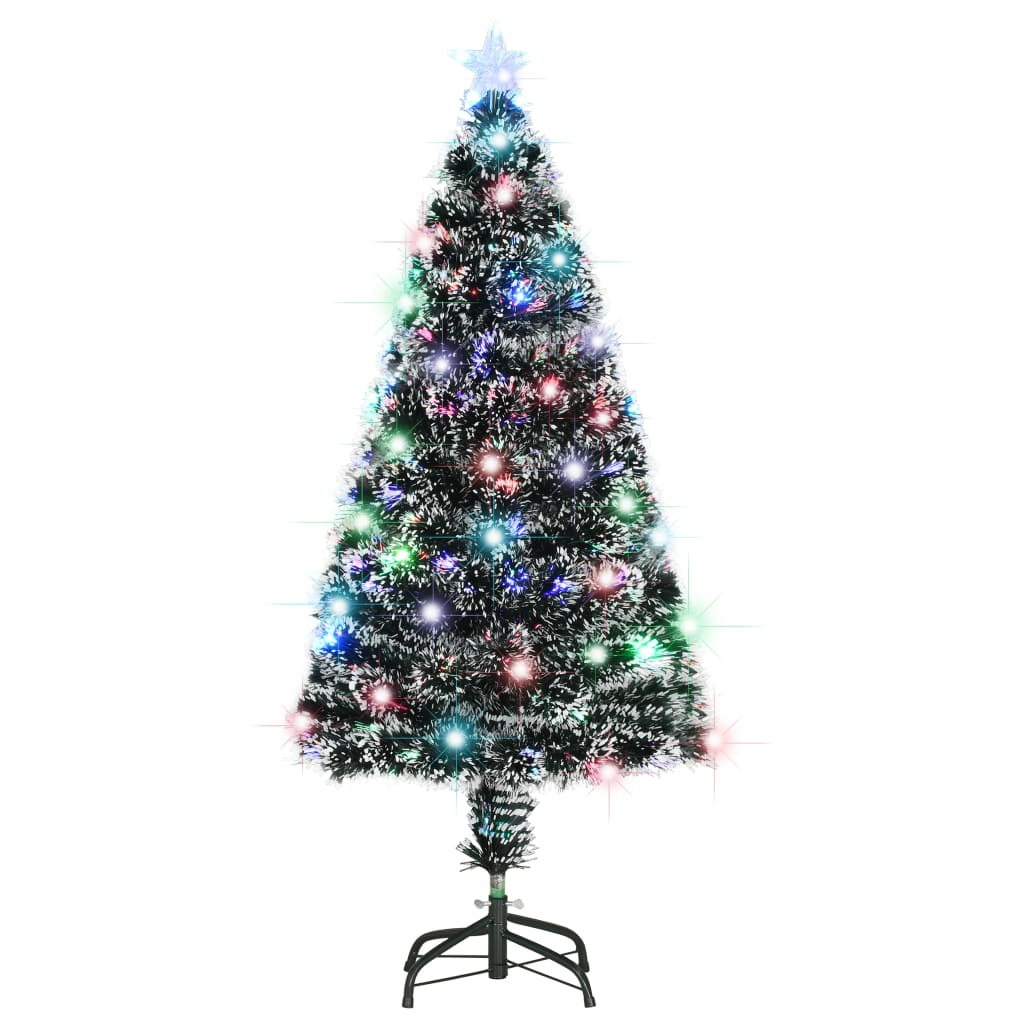 vidaXL Vorbeleuchteter Weihnachtsbaum mit Ständer und LED 120 cm Glasfaser