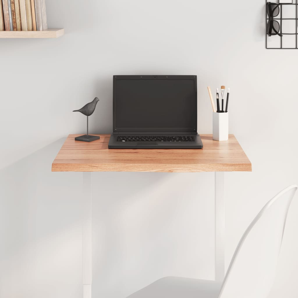 vidaXL Tischplatte Hellbraun 60x50x2 cm Massivholz Eiche Behandelt