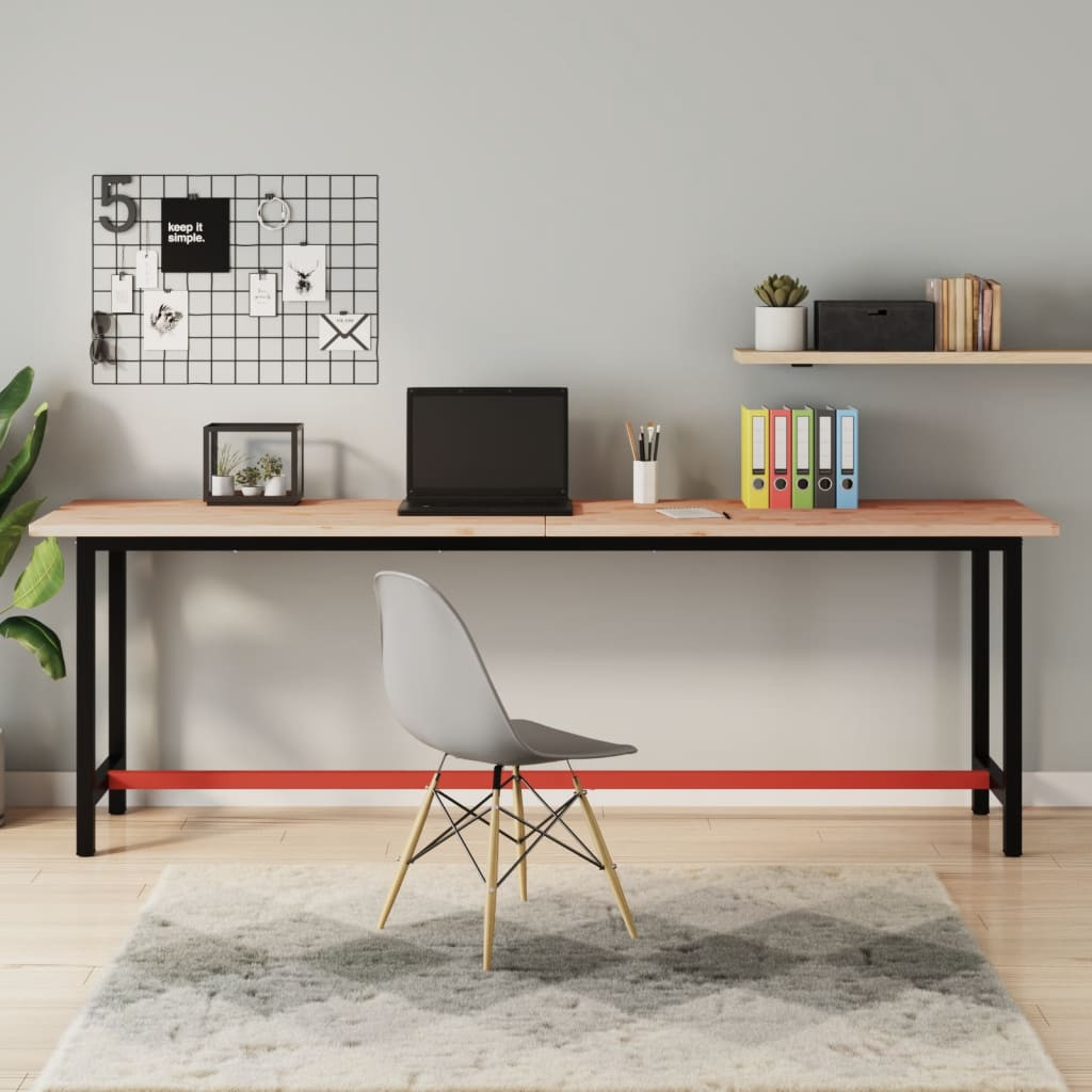 vidaXL Schreibtischplatte 220x55x2,5 cm Massivholz Buche