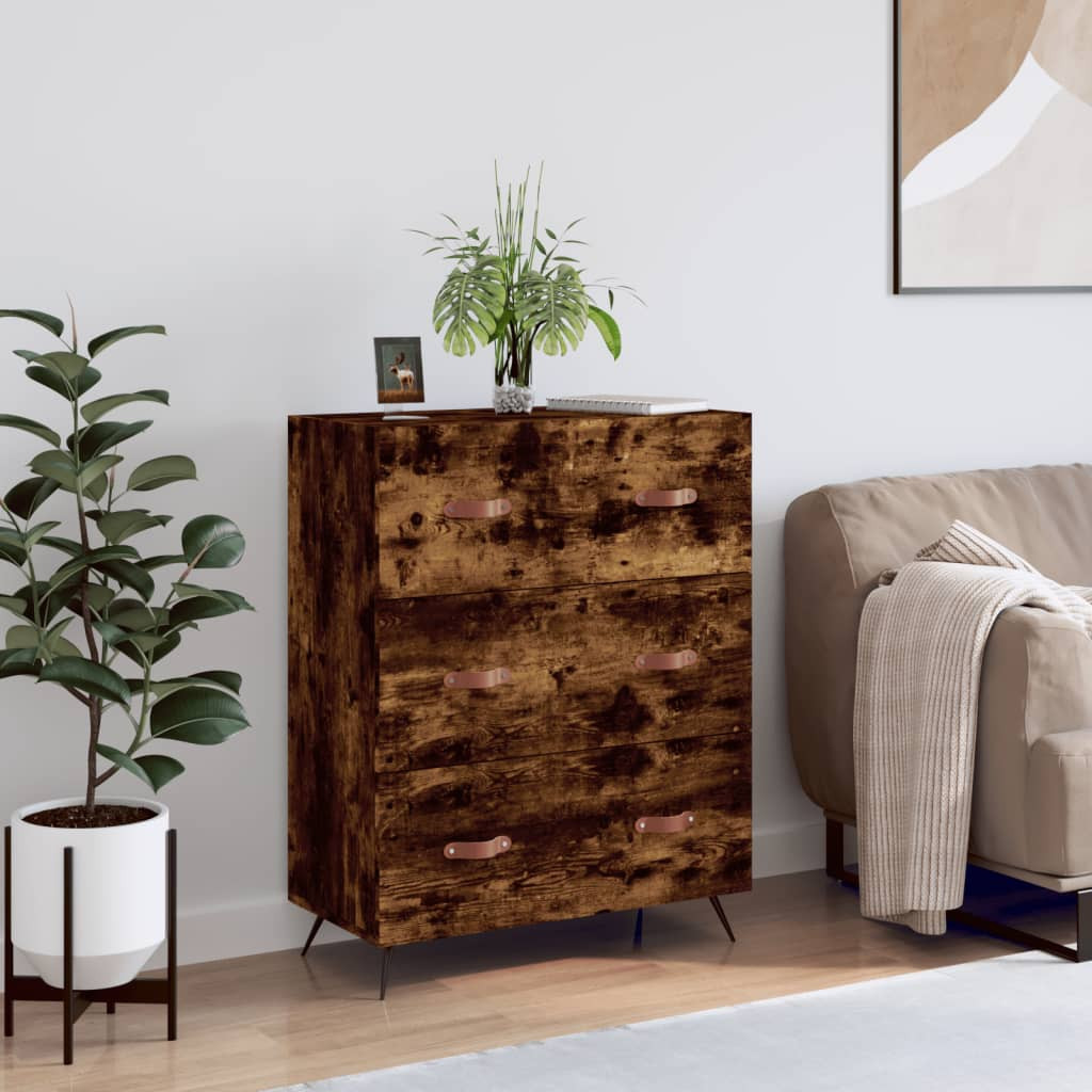 vidaXL Kommode Räuchereiche 69,5x34x90 cm Holzwerkstoff