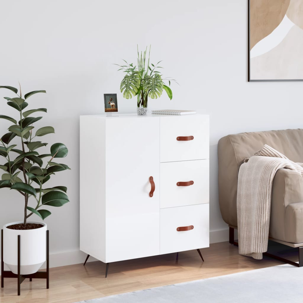 vidaXL Sideboard Hochglanz-Weiß 69,5x34x90 cm Holzwerkstoff