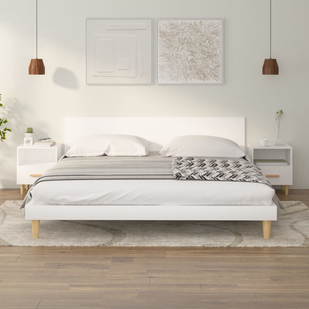 vidaXL Nachttische 2 Stk. Weiß 40x35x47 cm