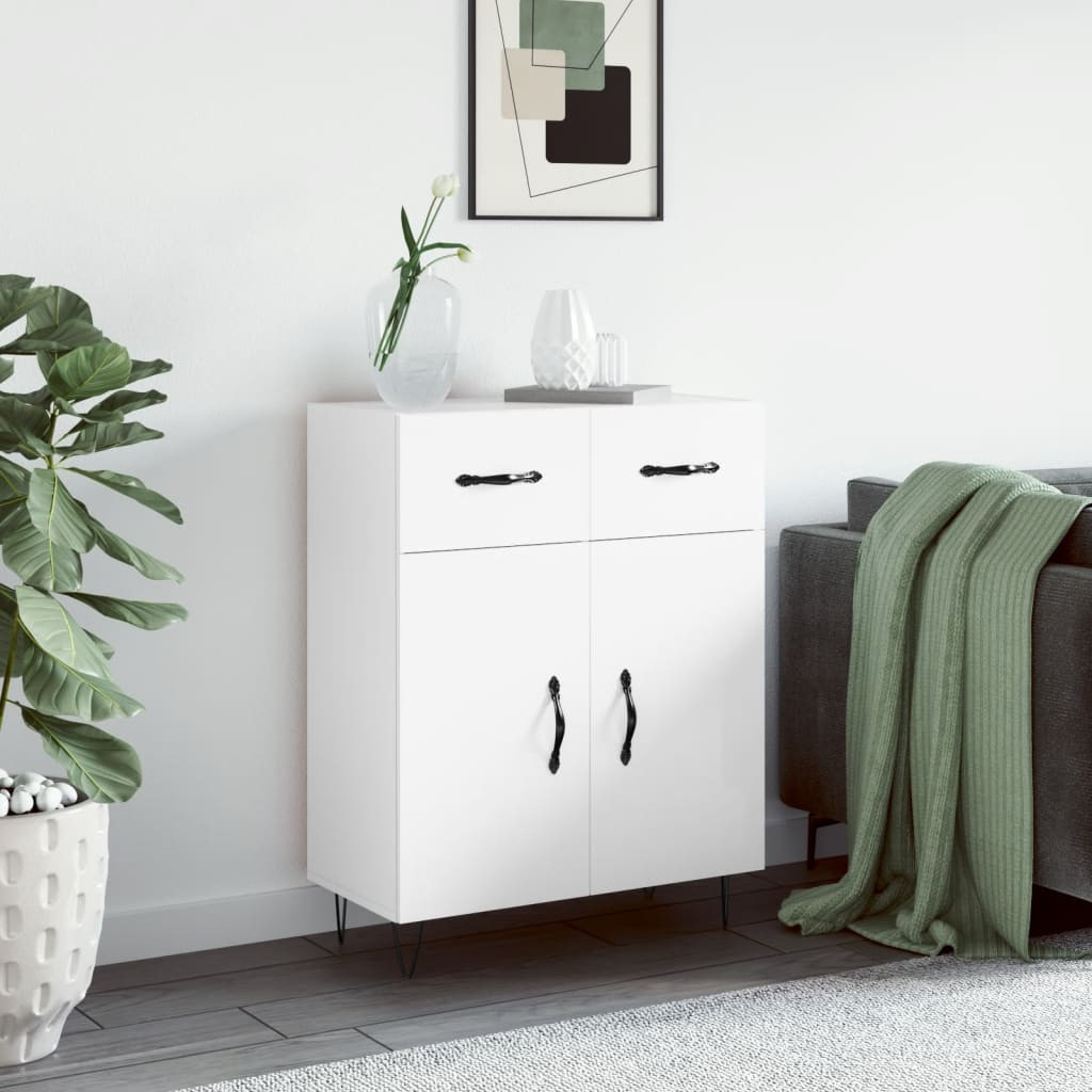 vidaXL Sideboard Hochglanz-Weiß 69,5x34x90 cm Holzwerkstoff