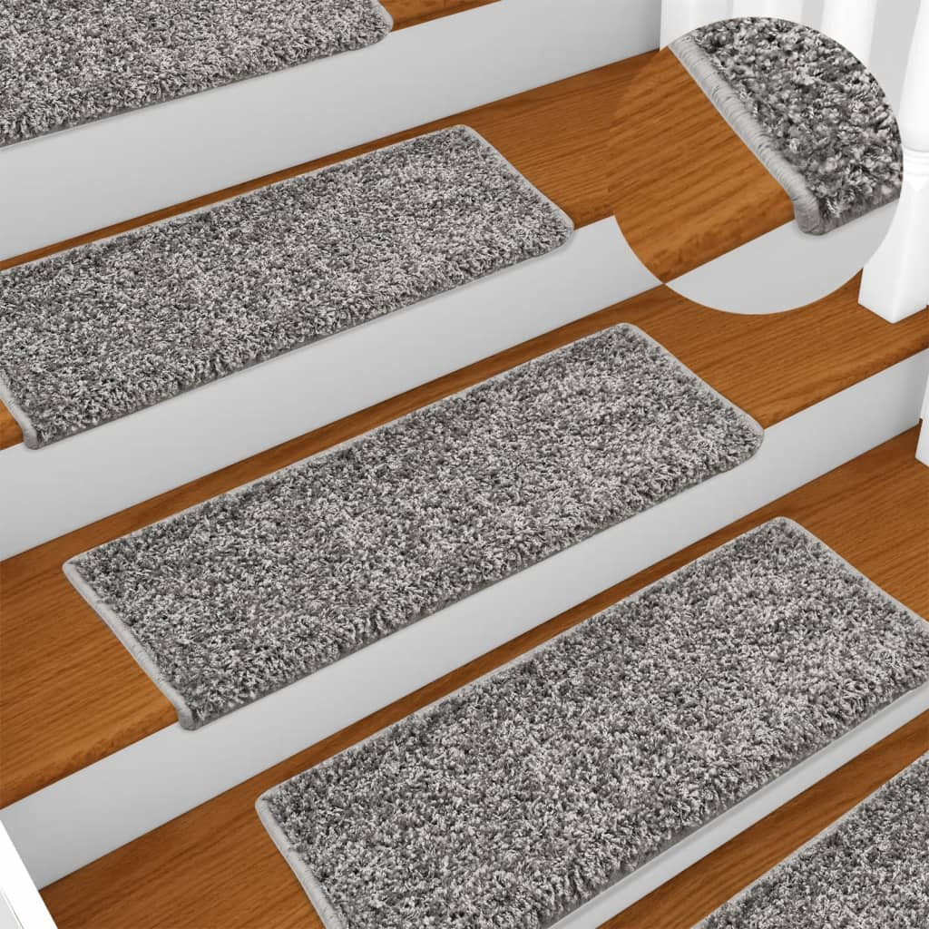 vidaXL Stufenmatten 10 Stk. 65x21x4 cm Grau Rechteckiger Rand