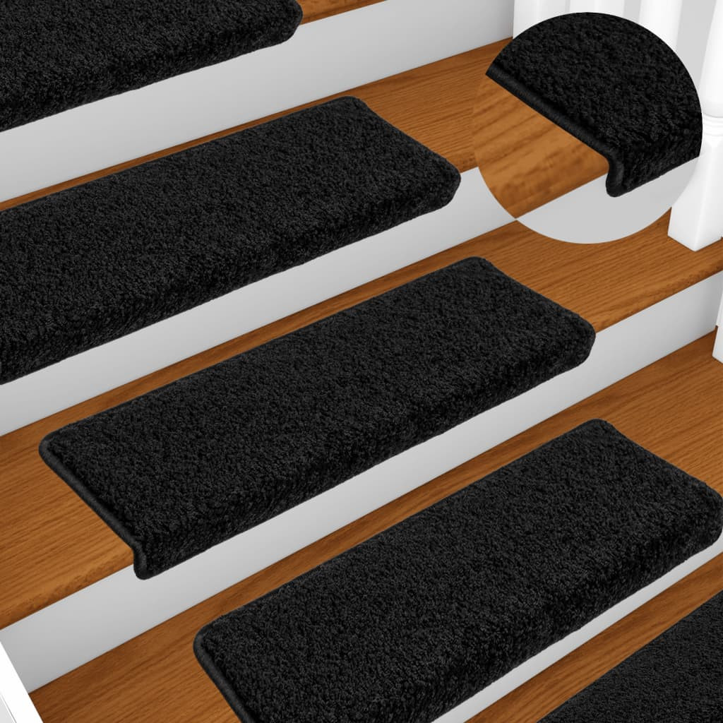 vidaXL Stufenmatten 10 Stk. 65x21x4 cm Schwarz Rechteckiger Rand