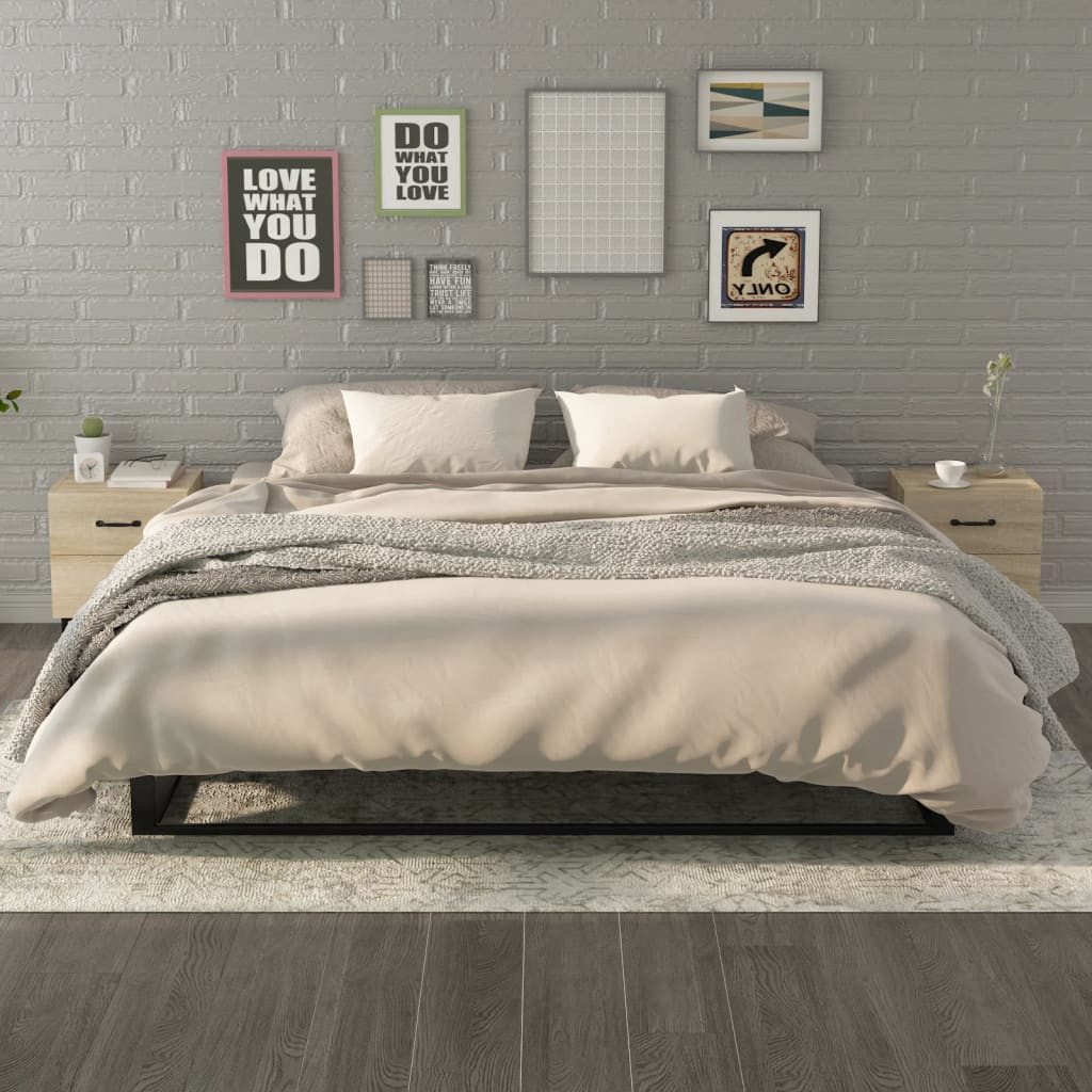 vidaXL Nachttische 2 Stk. Sonoma-Eiche 40x35x47,5 cm