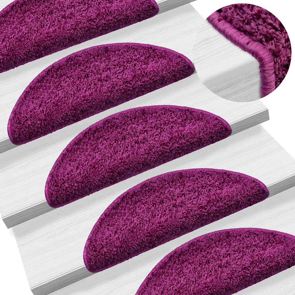 vidaXL Stufenmatten 10 Stk. 56x17x3 cm Violett Halbrund