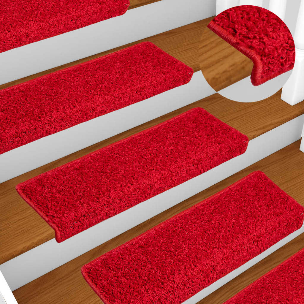 vidaXL Stufenmatten 10 Stk. 65x21x4 cm Rot Rechteckiger Rand
