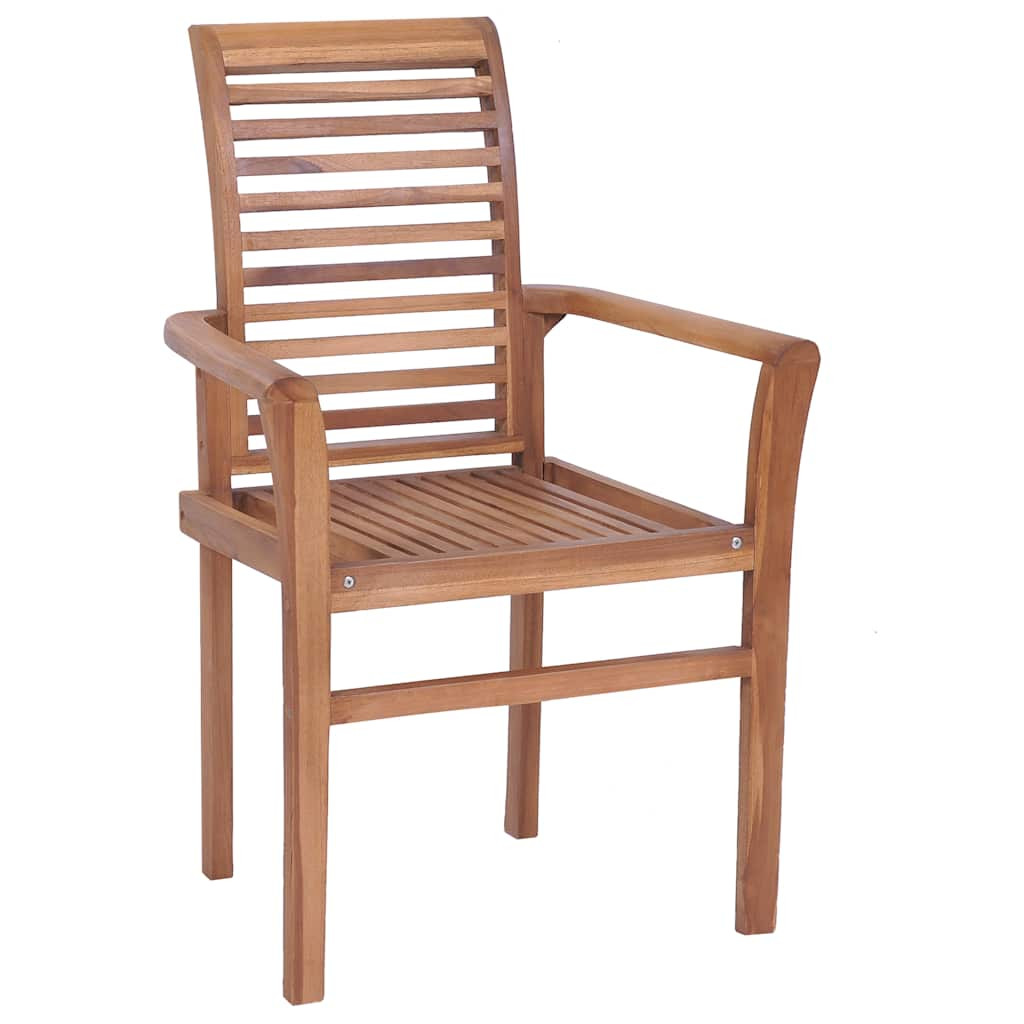 vidaXL Essstühle 4 Stk. mit Anthrazit Kissen Massivholz Teak