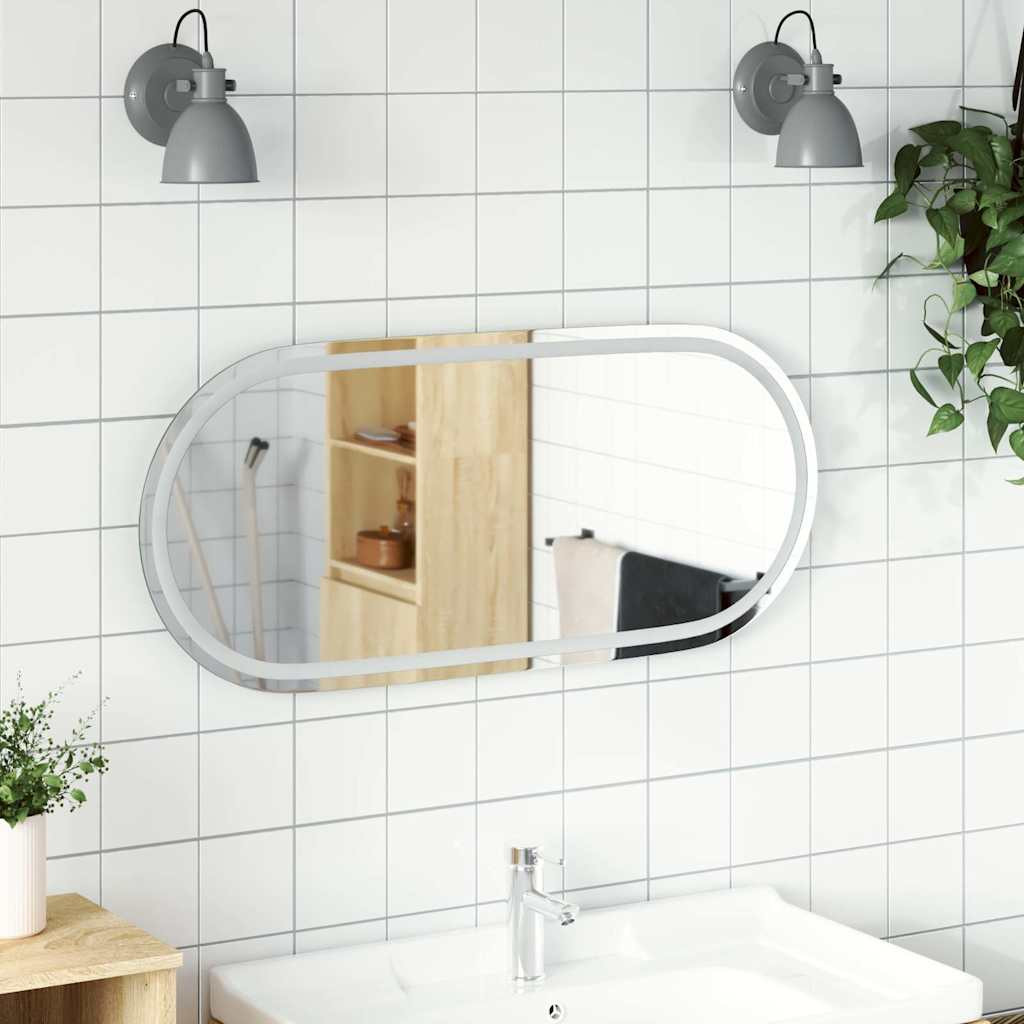 vidaXL LED-Badspiegel 100x45 cm Oval