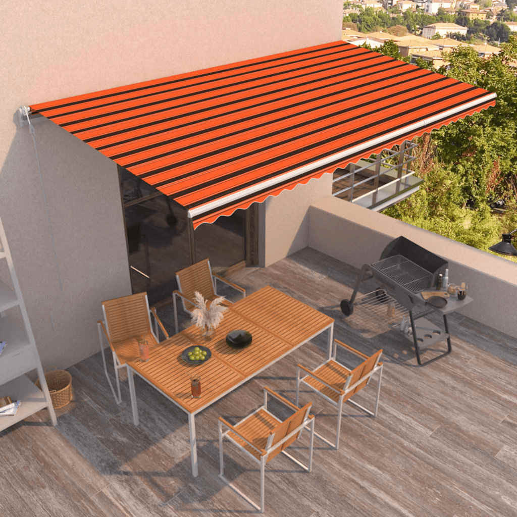 vidaXL Markise Automatisch Einziehbar 600x300 cm Orange und Braun