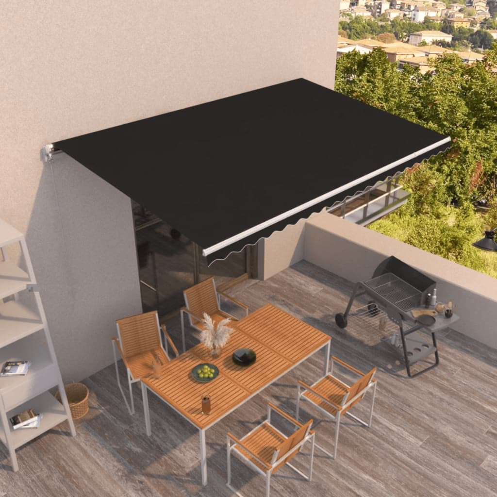vidaXL Markise Manuell Einziehbar 500x350 cm Anthrazit