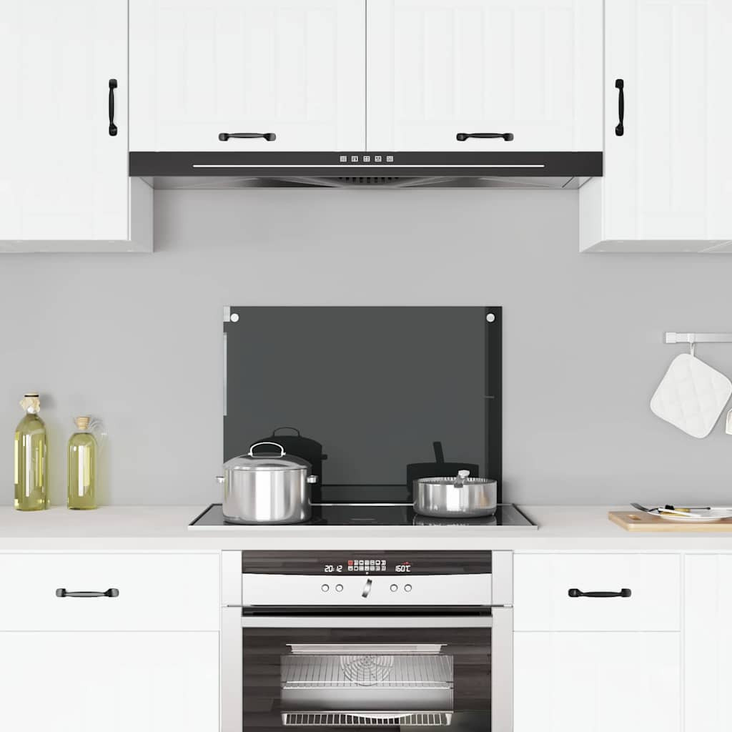 vidaXL Küchenrückwand Schwarz 70x50 cm Hartglas