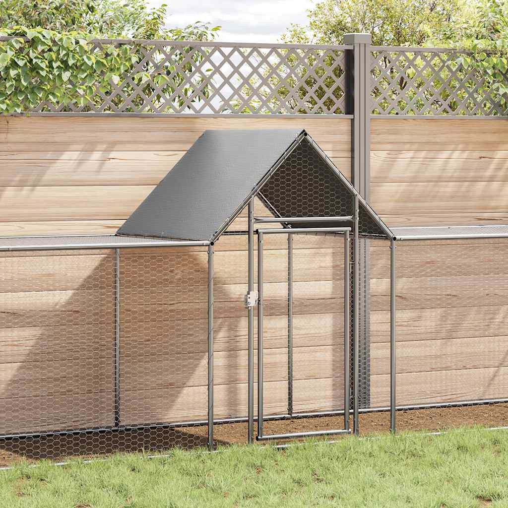 vidaXL Hühnerstall 9x1x1,5 m Verzinkter Stahl