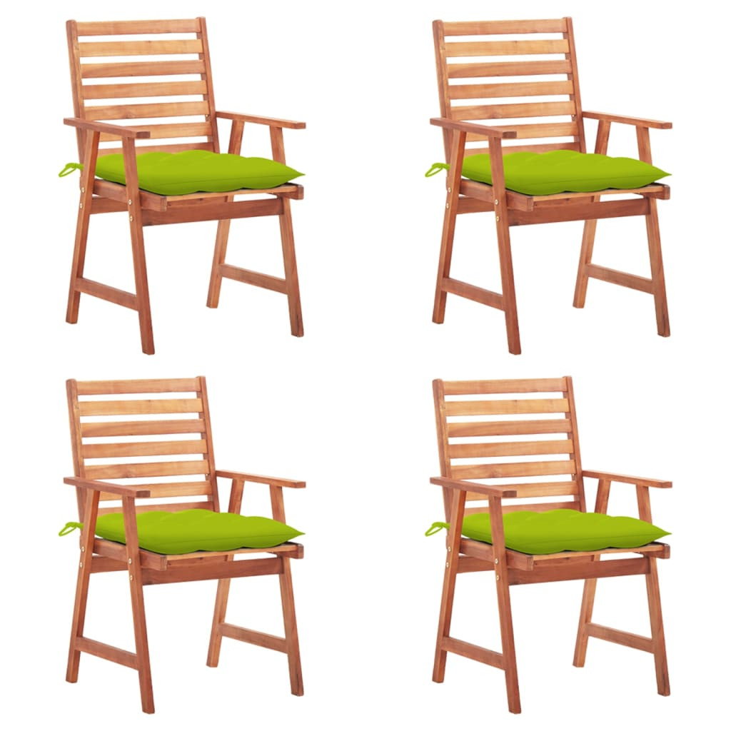 vidaXL Garten-Essstühle 4 Stk. mit Kissen Massivholz Akazie