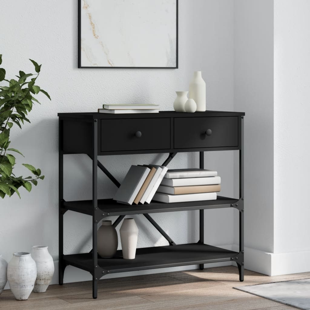 vidaXL Konsolentisch Schwarz 75x34,5x75 cm Holzwerkstoff