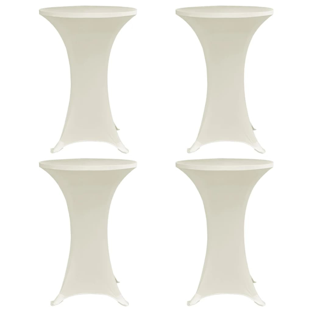 vidaXL Stehtischhussen 4 Stk. Ø 70 cm Creme Stretch