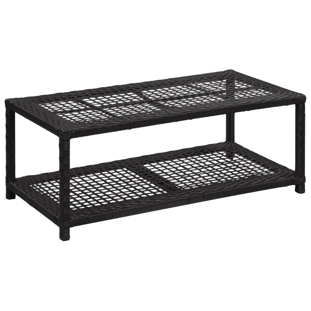 vidaXL Schuhbank Schwarz 80 x 40 x 30 cm Poly Rattan