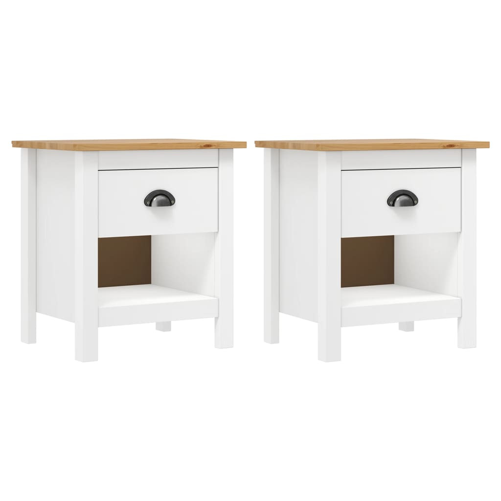 vidaXL Nachttische 2 Stk. Hill 46x35x49,5 cm Massivholz Kiefer