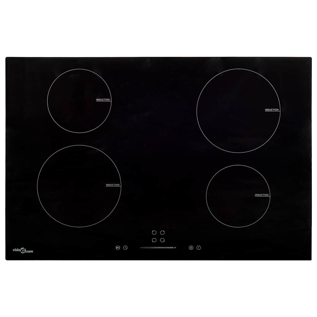 vidaXL Induktionskochfeld mit 4 Platten Touch Control Glas 77cm 7000 W