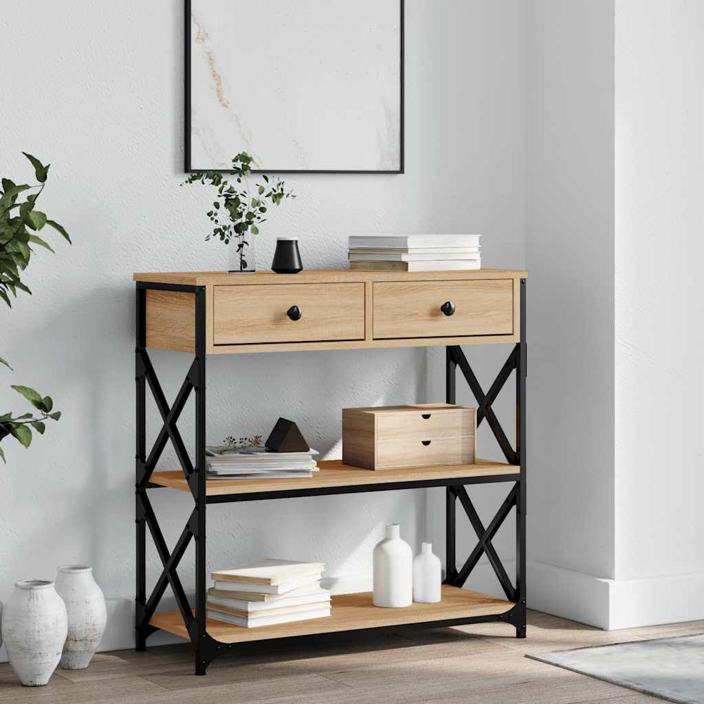 vidaXL Konsolentisch Sonoma-Eiche 75x28x75 cm Holzwerkstoff