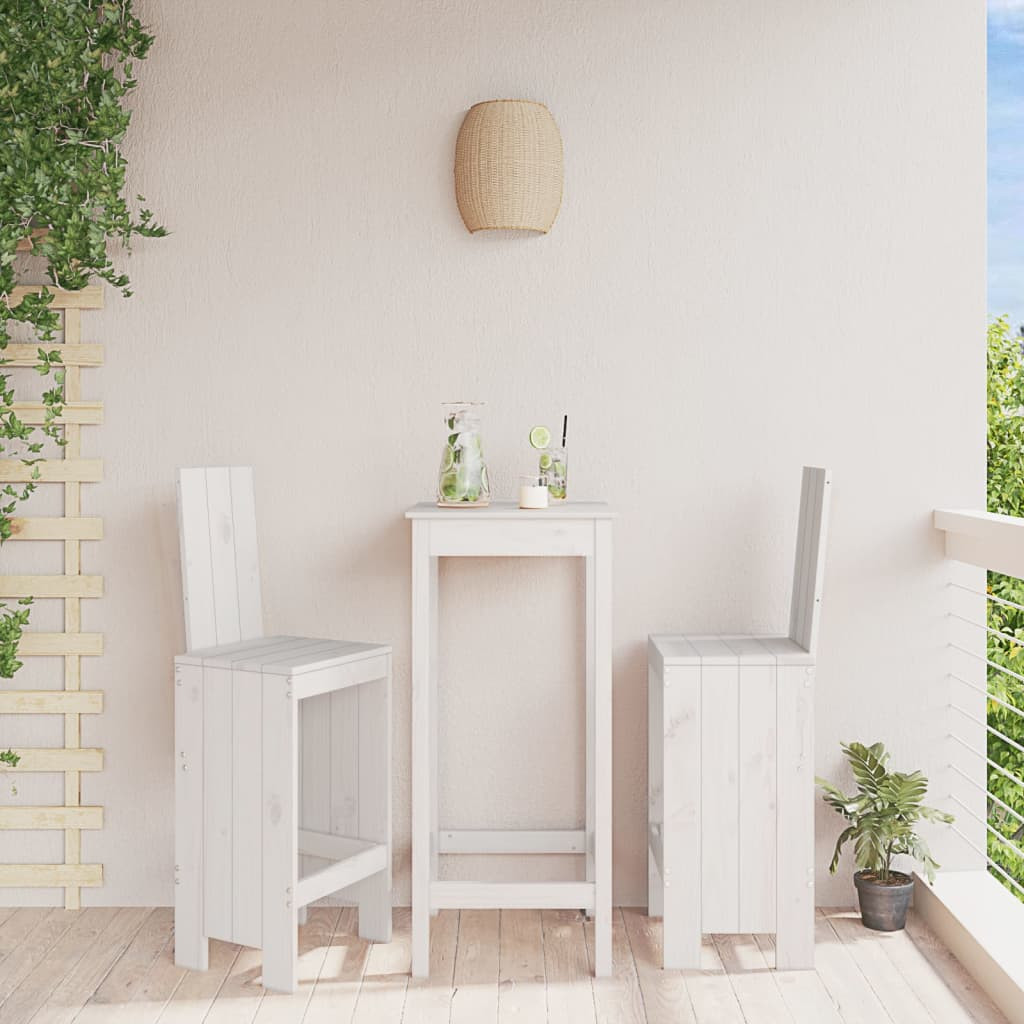 vidaXL Barhocker 2 Stk. Weiß 40x42x120 cm Massivholz Kiefer
