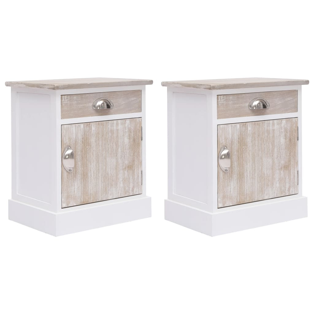 vidaXL Nachttische 2 Stk. 38x28x45 cm Paulownia Holz