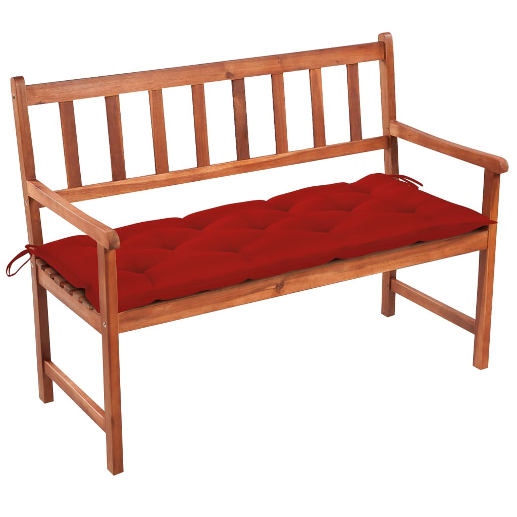 vidaXL Gartenbank mit Auflage 120 cm Massivholz Akazie