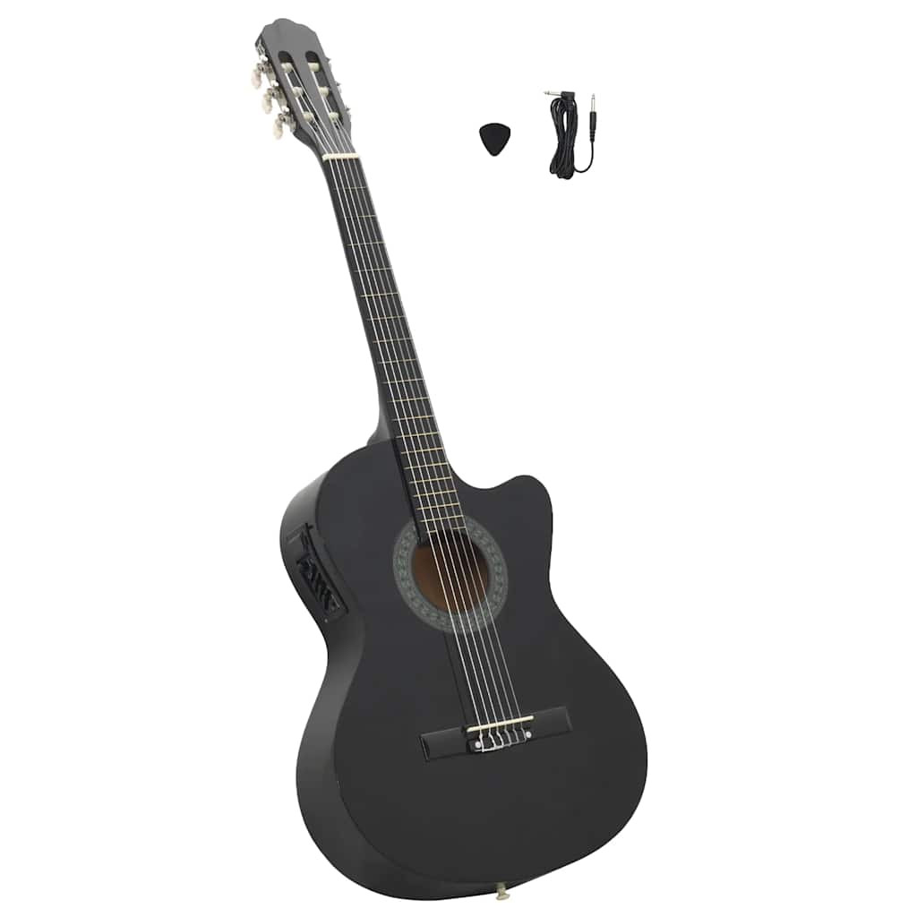 vidaXL Westerngitarre Cutaway mit Equalizer und 6 Saiten Schwarz