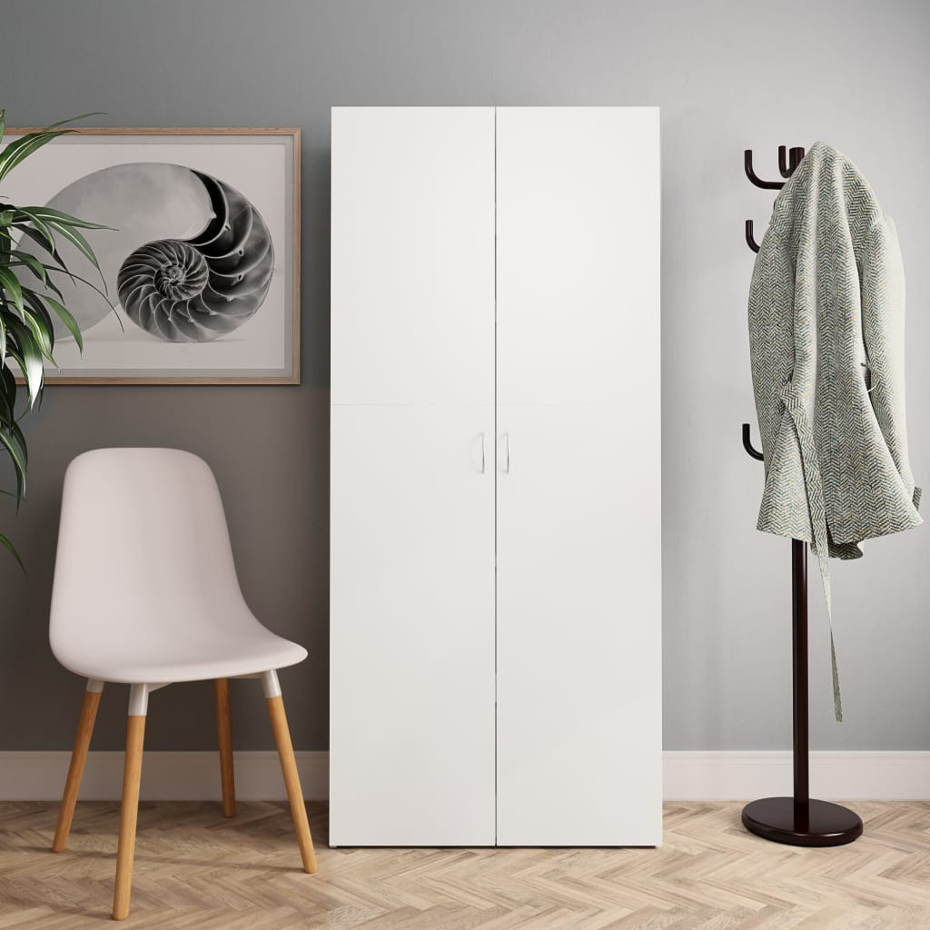 vidaXL Schuhschrank Weiß 80x35,5x180 cm Holzwerkstoff