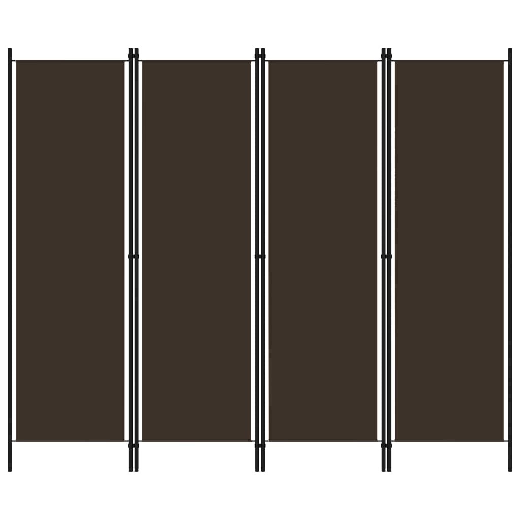 vidaXL 4-tlg. Raumteiler Braun 200x180 cm