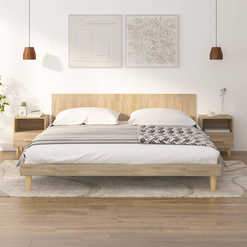 vidaXL Nachttische 2 Stk. Sonoma-Eiche 40x35x47 cm