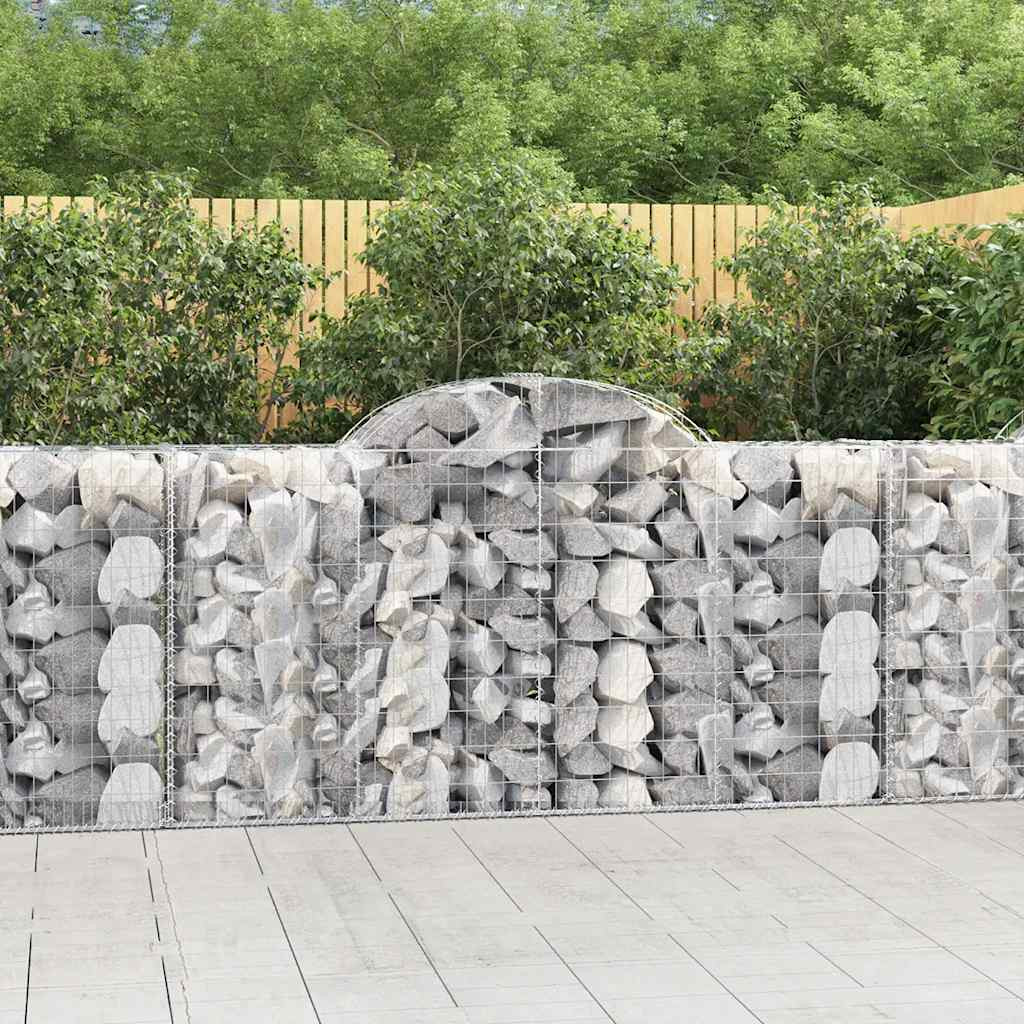 vidaXL Gabionen mit Hochbogen 50 Stk 200x50x100/120cm Verzinktes Eisen