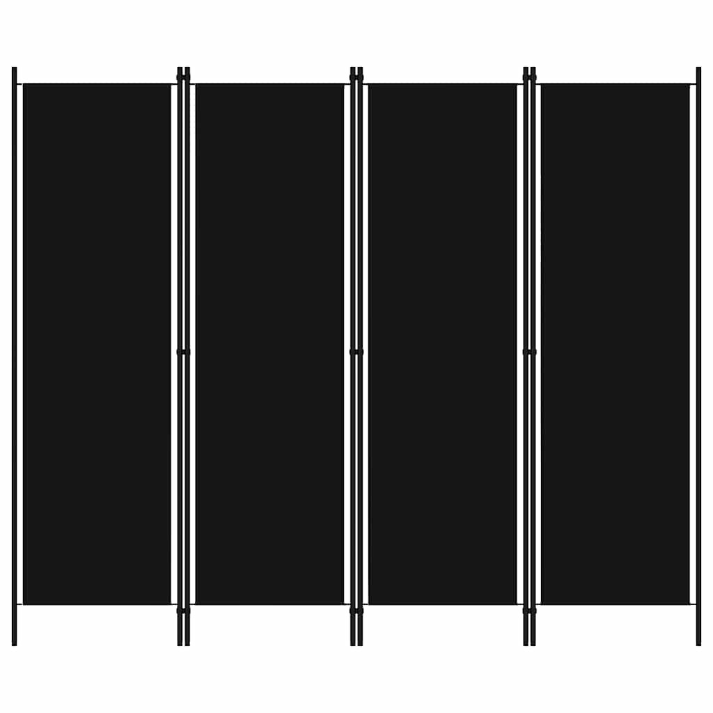 vidaXL 4-tlg. Raumteiler Schwarz 200x180 cm