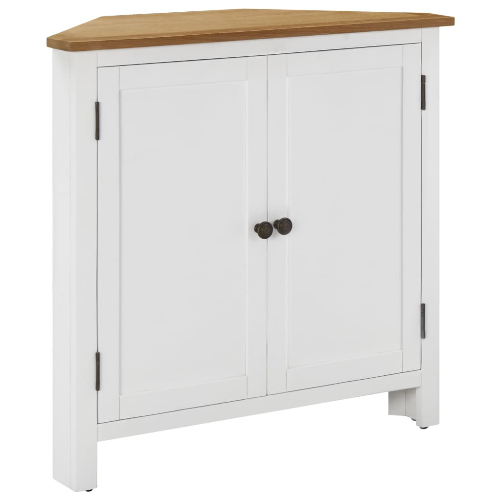 vidaXL Eckschrank 80x33,5x78 cm Eiche Massivholz