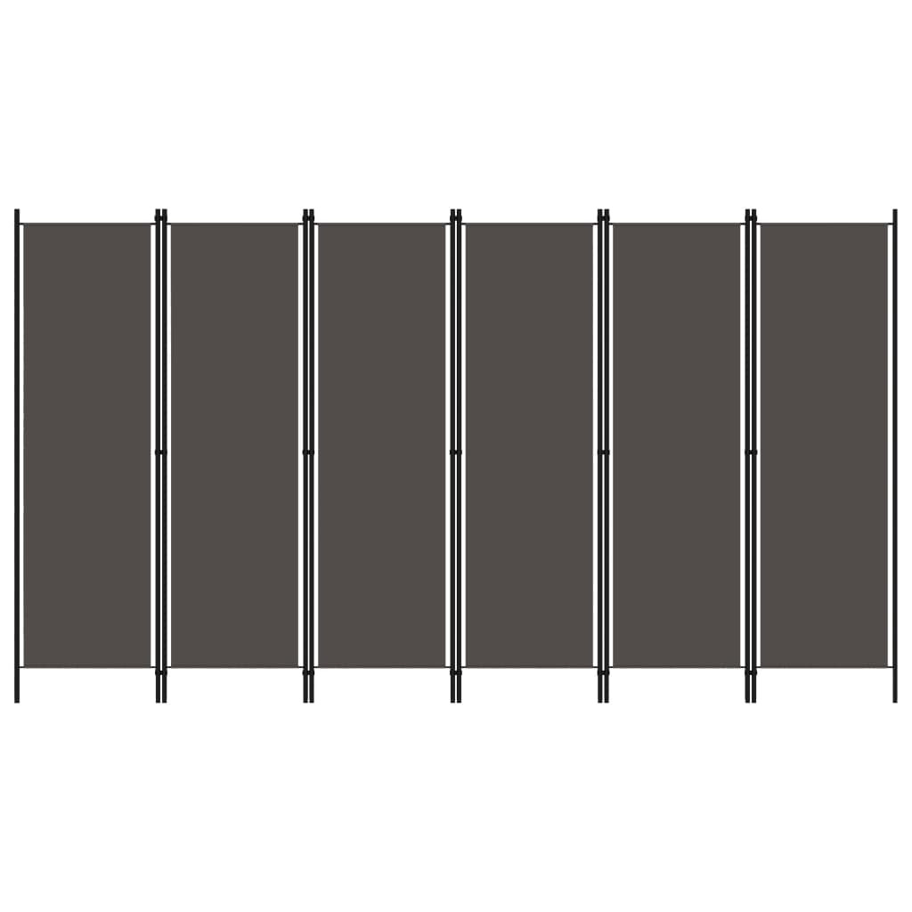 vidaXL 6-tlg. Raumteiler Anthrazit 300x180 cm
