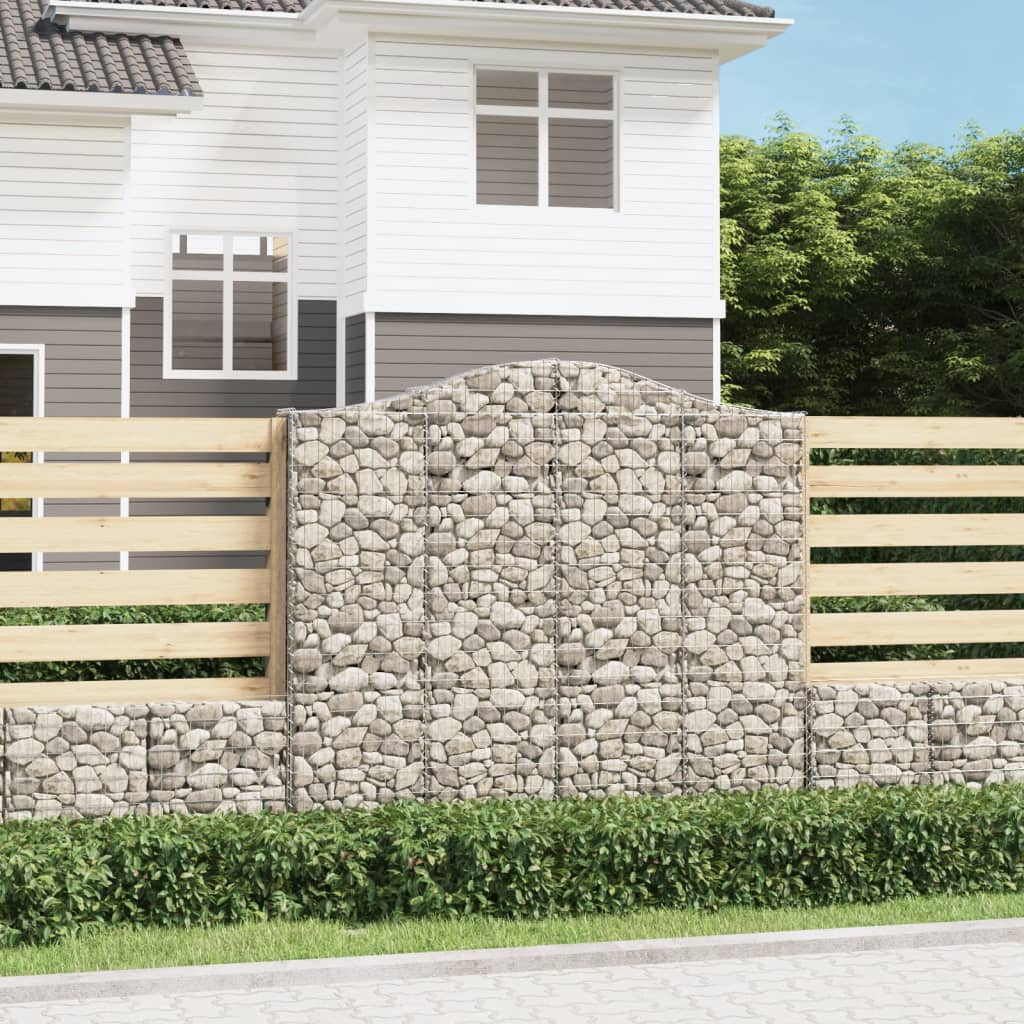 vidaXL Gabionen mit Hochbogen 6 Stk. 200x30x180/200cm Verzinktes Eisen