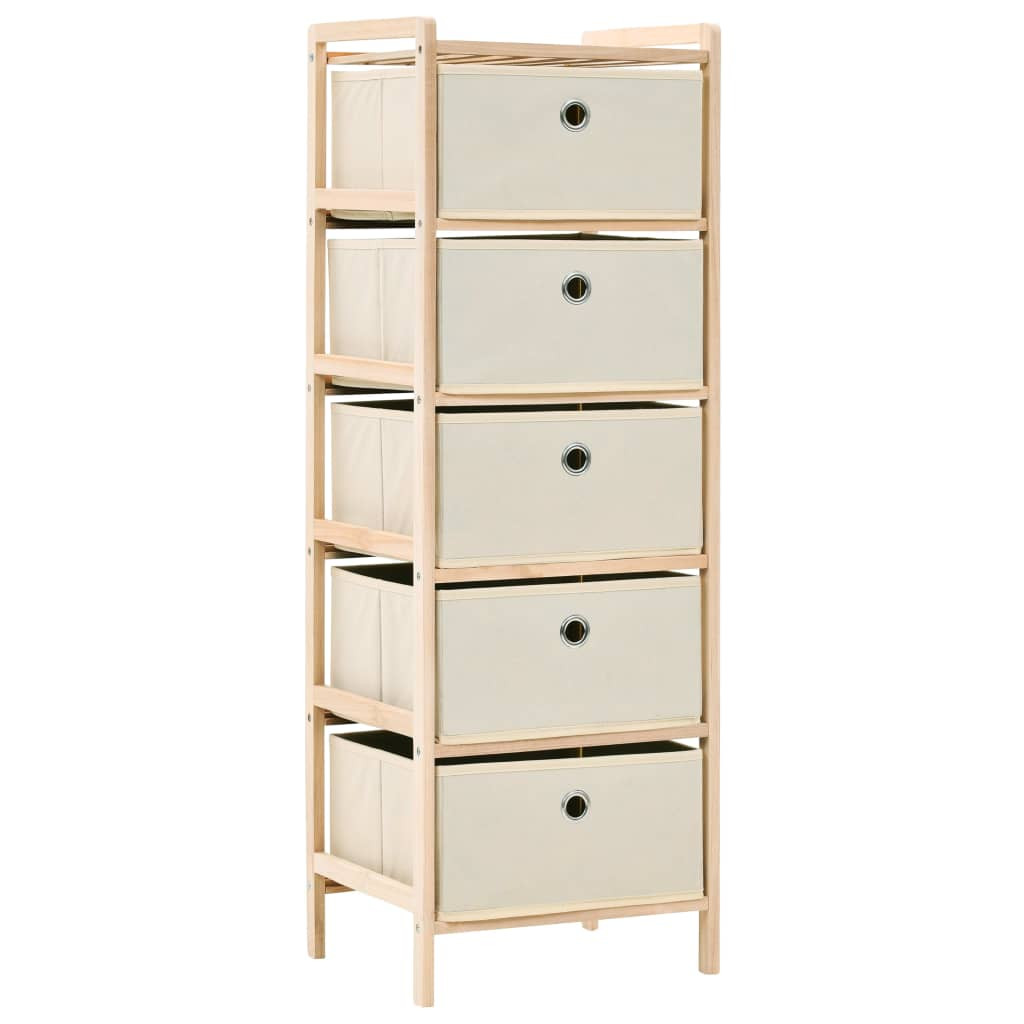 vidaXL Korb-Kommode mit 5 Stoffkörben Zedernholz Beige