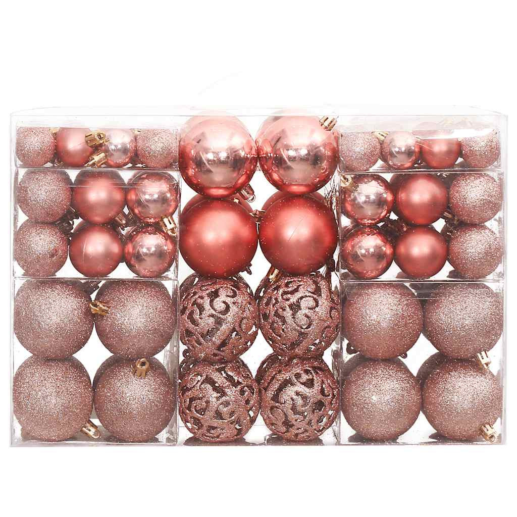 vidaXL Weihnachtskugeln 100 Stk. Rosa und Rose 3 / 4 / 6 cm
