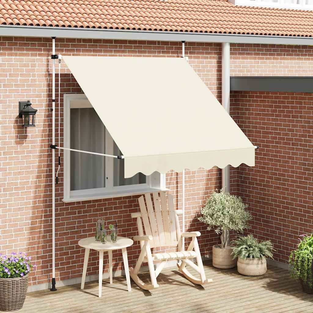 vidaXL Einziehbare Markise Handbetrieben 200 cm Cremeweiß