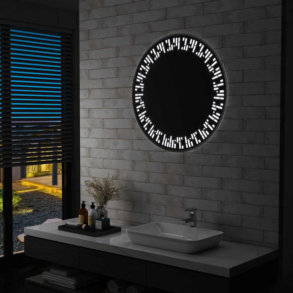 vidaXL Badezimmerspiegel mit LED 80 cm