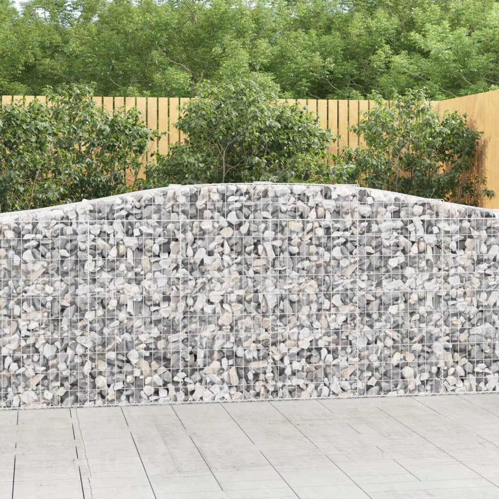 vidaXL Gabionen mit Hochbogen 4 Stk. 400x50x100/120cm Verzinktes Eisen