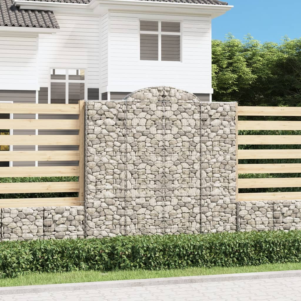 vidaXL Gabionen mit Hochbogen 10 Stk 200x30x200/220cm Verzinktes Eisen